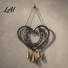 Perfect Love Decorative Bells Vintage Metal Heart Shape Wind Chimes Pendant Retro Distressed Three Soft Sound Chimes Waterproof Rust-Proof