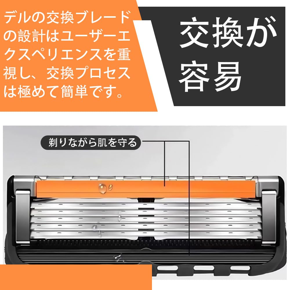 16-Pack Replacement Razor Blades for Gillette Fusion 5, ProGlide, ProShield, SkinGuard, Power, 5-Layer Stainless Steel Men's Shaving Refills, Black