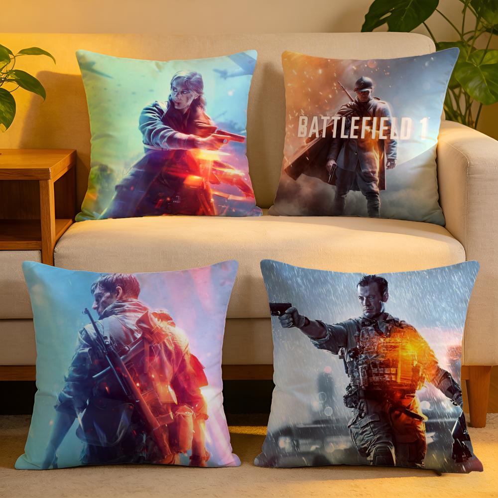 Cushion Cover Linen SkinFriendly Soft Decorative Case For Sofa Home Decor Hot Cool Games BBattlefield Pillow cover