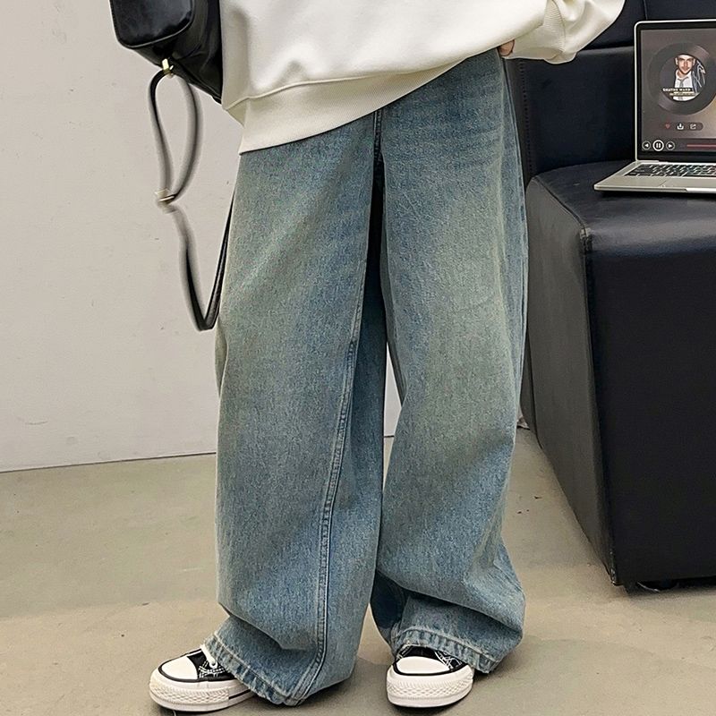 Girls' Casual Suits, Western Style, Big Children's Sweaters, Children's Jeans, Spring and Autumn Two-piece All-match