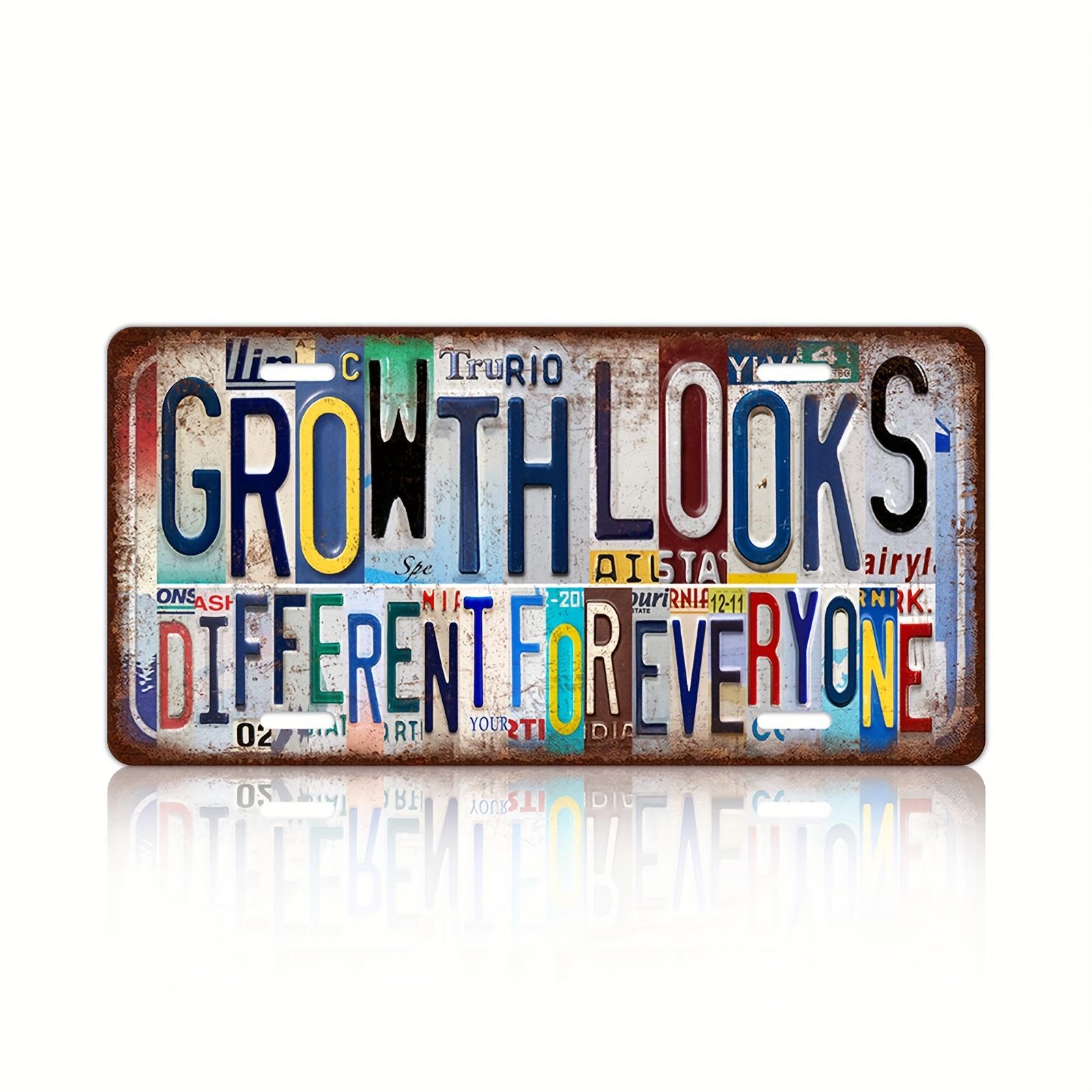 Vintage Growth Looks Different for Everyone Aluminum Metal Tin Sign Wall Art - Rustic Home Decor for Living Room, Office 15x30cm(5.9x7.8inch)