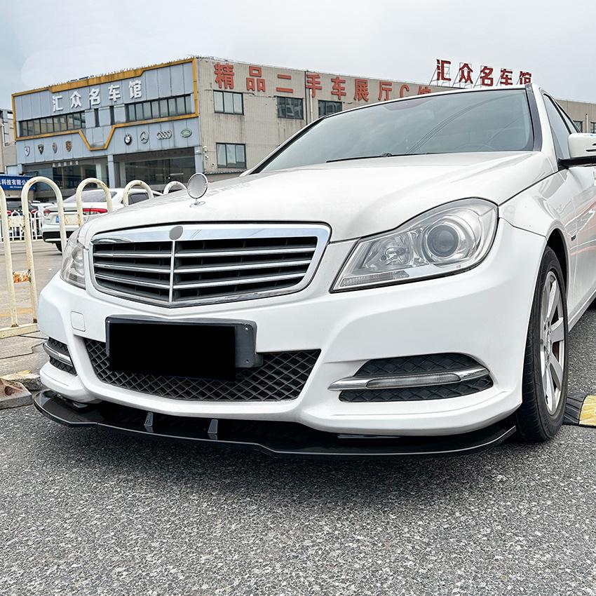 Front Bumper Lip Spoiler Diffuser Splitters Body Kit Aprons Cover Guard Trim For Mercedes-Benz C-Class W204 2011 2012 2013 2014