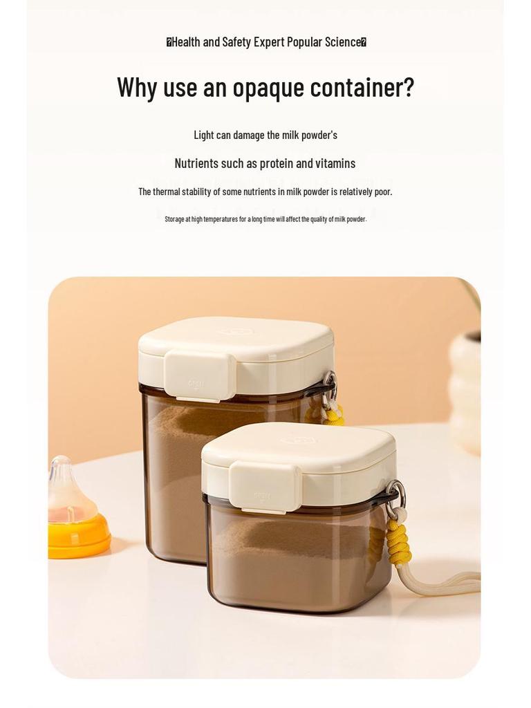 Moisture-Proof Milk Powder Dispenser with Spoon – Strong Seal Outdoor Can for Baby & Toddler Complementary Food
