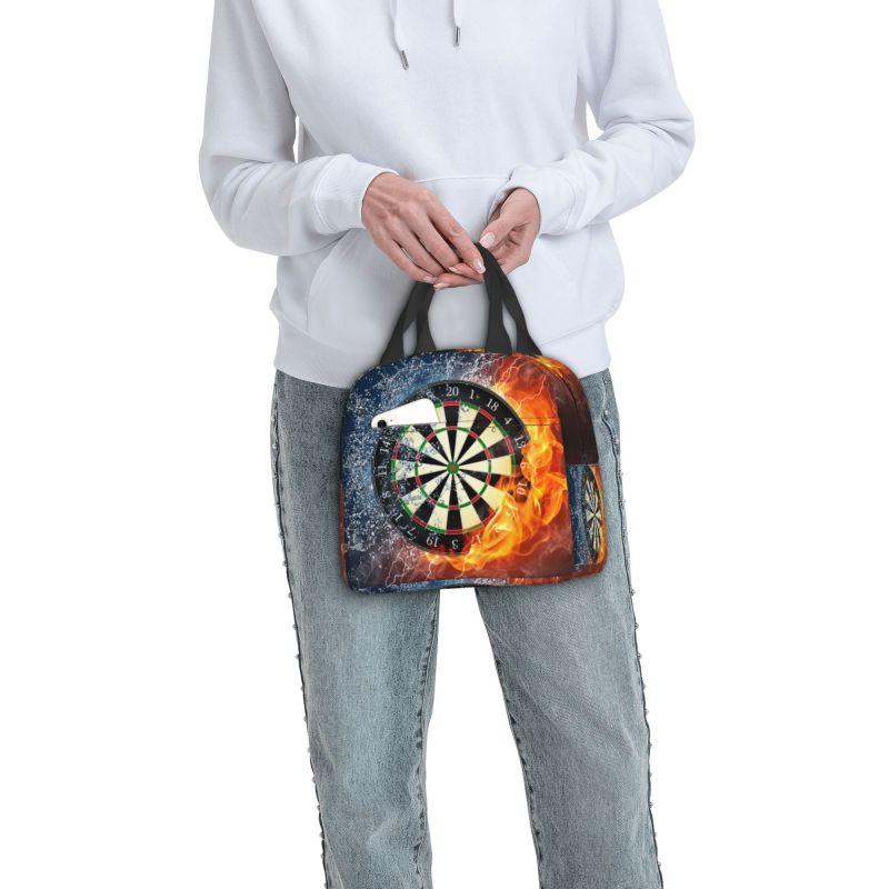 Dartscheibe Isolierte Lunchtaschen für Damen Pfeil Bogenschießen Ziel Dartscheibe Tragbarer Kühler Thermische Lebensmittel-Lunchbox Schule