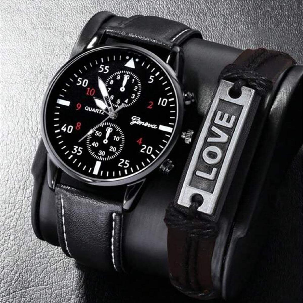 Men's Watch Business Gift Set Holiday Birthday Gift Set Bracelet Necklace Watch Set