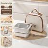Korean Square 304 Stainless Steel Lunch Box with Airtight Glass Lid - Microwave Safe