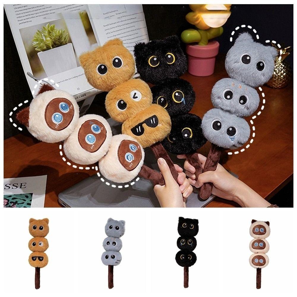 Tanghulu Cat Head Lush Toy Small Ball Creative Cat Stuffed Toy Cartoon Cat Doll  Children Gift