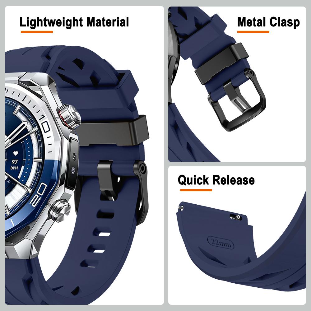 22mm Silicone Band for Huawei Watch Ultimate 2  Sports Watchband Compatibale with Huawei Watch GT6 Pro GT6 GT5 GT4 GT3 46mm