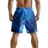 European And American Dark Natural Lightning Element Men'S Casual Shorts Beach Pants