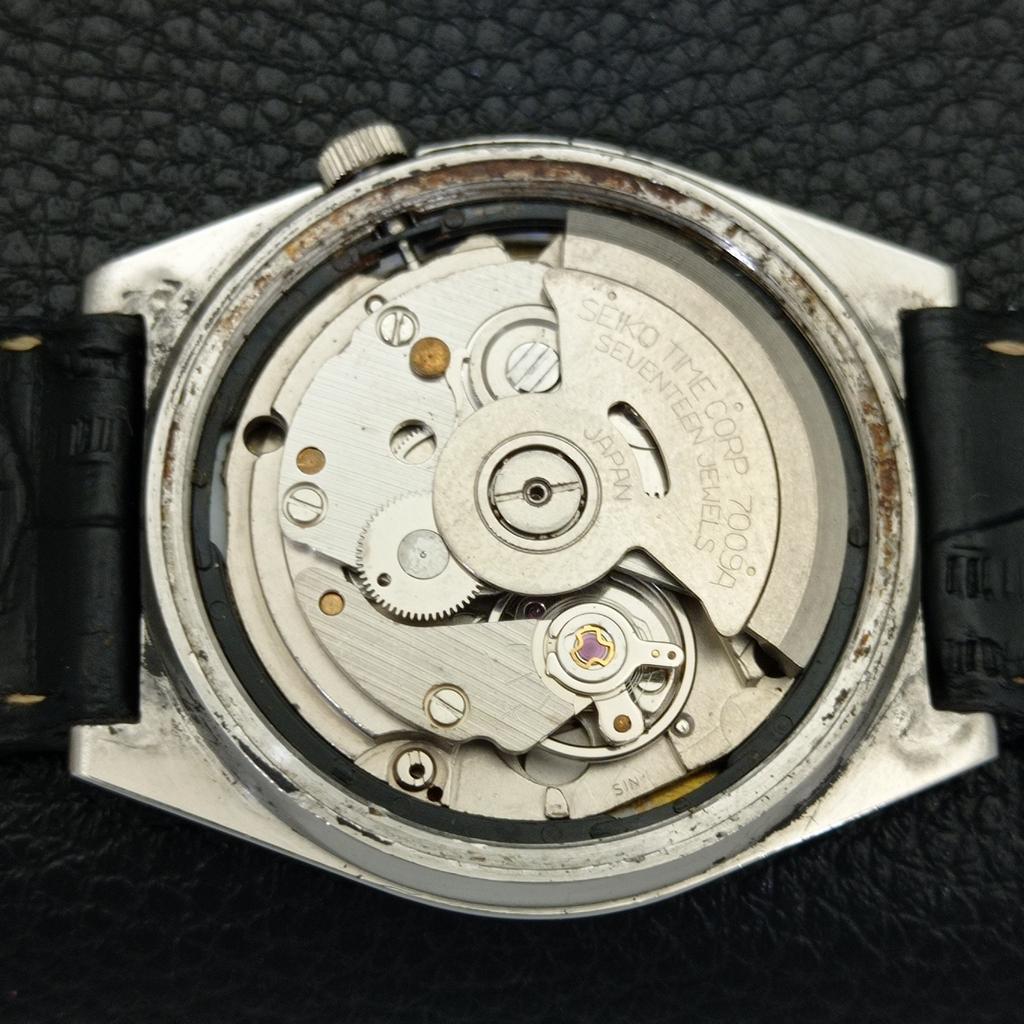 Seiko 5 AUTOMATIC 7009A JAPAN MENS VINTAGE GREY COLOR DIAL WATCH A701567-5 R206b-a701567