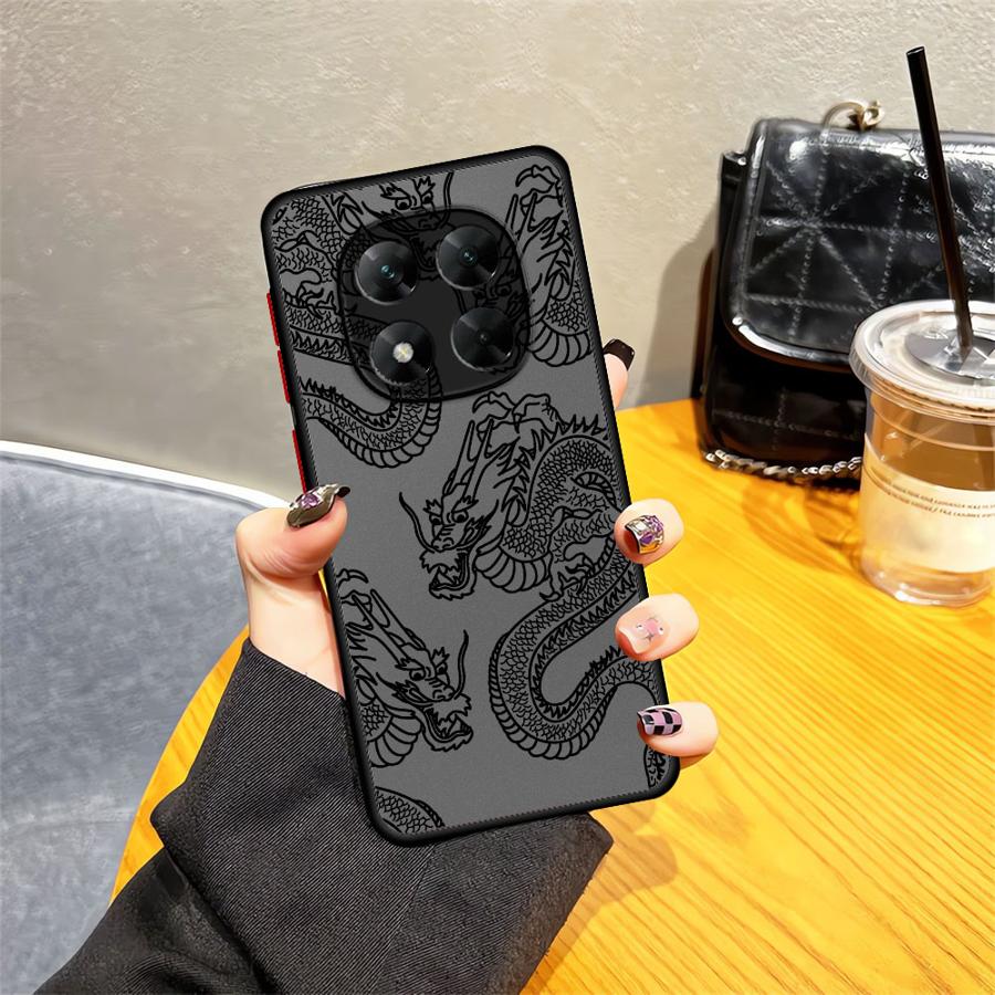 Funda Back Phone Cover Case for Xiaomi Redmi Note 14 14C 9S 12 13C 13 Pro Plus 10 A4 11 Chinese Dragon