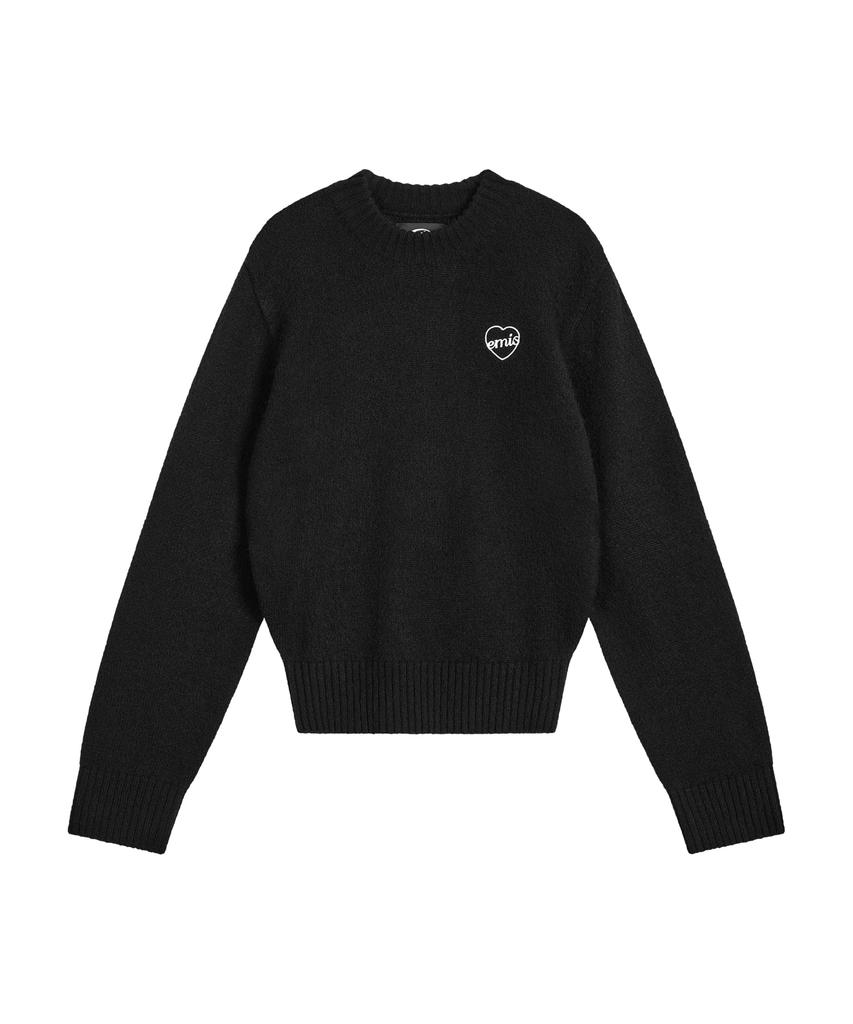 Imiseu (W) Heart Logo Pullover-Black