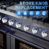 4Pcs Stove Control Knobs Stainless Steel Universal Gas Stove Replacement Control Switch Button Handle Ome Kitchen Cookers