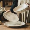 Retro-Stil Einfarbiges Schüsselset Praktisches Geschirr Haushaltsgeschirr Schüssel Gemüseteller Salatschüssel Großer Teller Restaurantteller