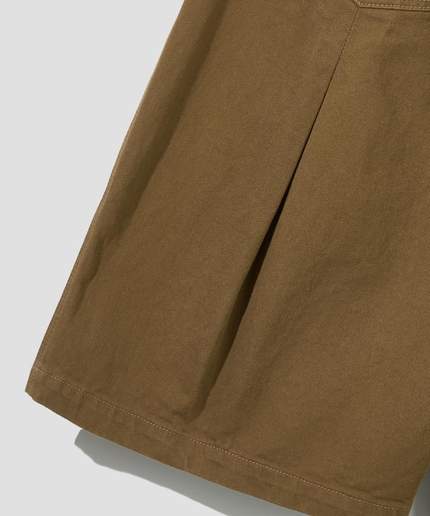 AGOD Double-Pleated Elastic String Bermuda Shorts [Brown]