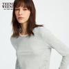 Teenie Weenie Women's Spliced Round Neck Long Sleeve T-Shirt