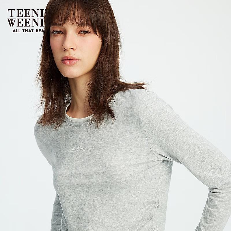Teenie Weenie Women's Spliced Round Neck Long Sleeve T-Shirt