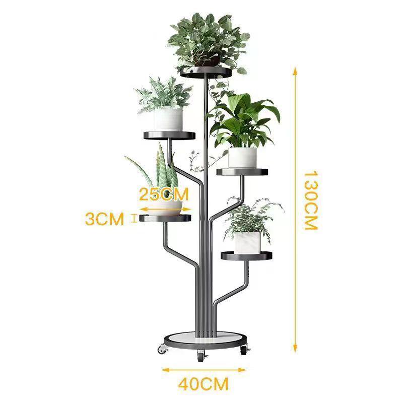 Movable Multi-layer Indoor Plant Stand with Wheels for Flowers and Pothos, Balcony or Living Room Floor-standing Storage Rack.