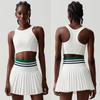 Sports Fitness Yoga Wear Suit Female Exposure-Proof Skirt Pocket Tennis Skirt Quick-Drying Shockproof Beauty Back Exercise Bra