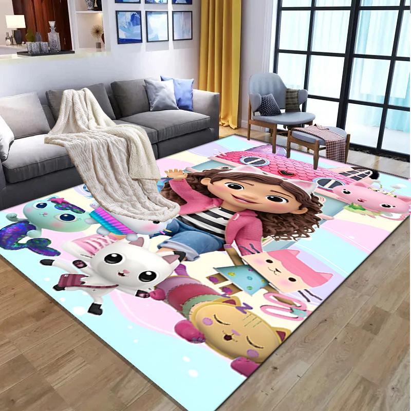 Gabby's Puppenhaus Muster Teppich, Innen-/Außenmatte, für Picknick, Spielzimmer, Schlafzimmer, Büro, Wohnzimmer, Heimdeko Teppich, Geburtstagsgeschenk