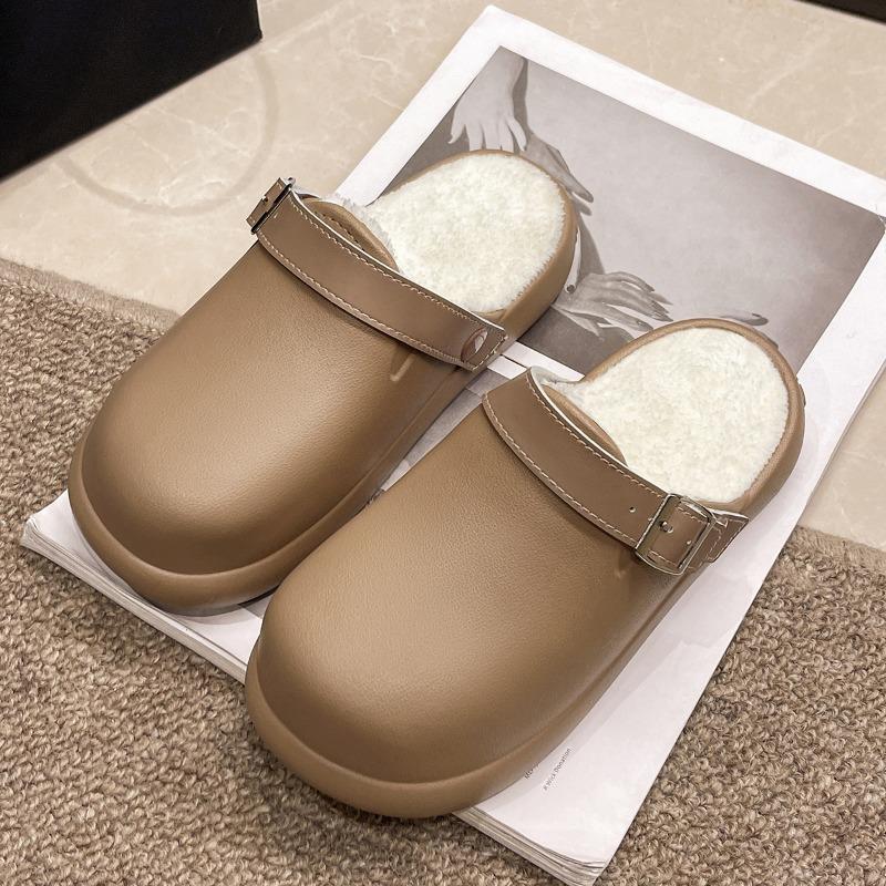 Waterproof cotton slippers women's autumn and winter new couples home indoor advanced sense non-slip warm cotton drag men's winter