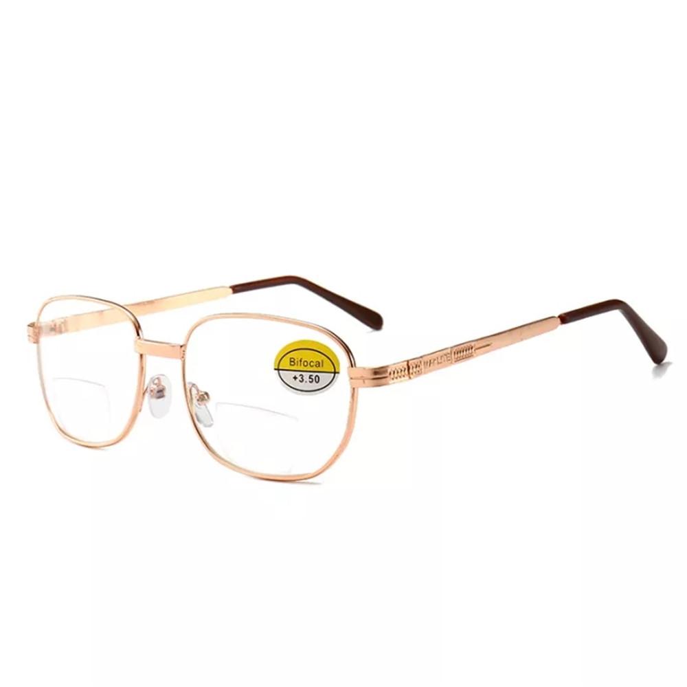 1.0 To 4.0Reading Glasses Men Bifocal Presbyopia Glasses Far and Near Presbyopia Glasses HD Glasses Women Metal Frame Eyeglasses