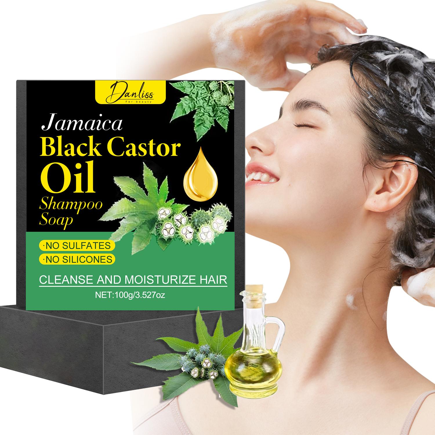 

Шампунь-мыло с черным касторовым маслом - Очищение и разглаживание волос с аргановым маслом и черным ямайским касторовым маслом - Увлажняет сухие, ломкие волосы, 100 г