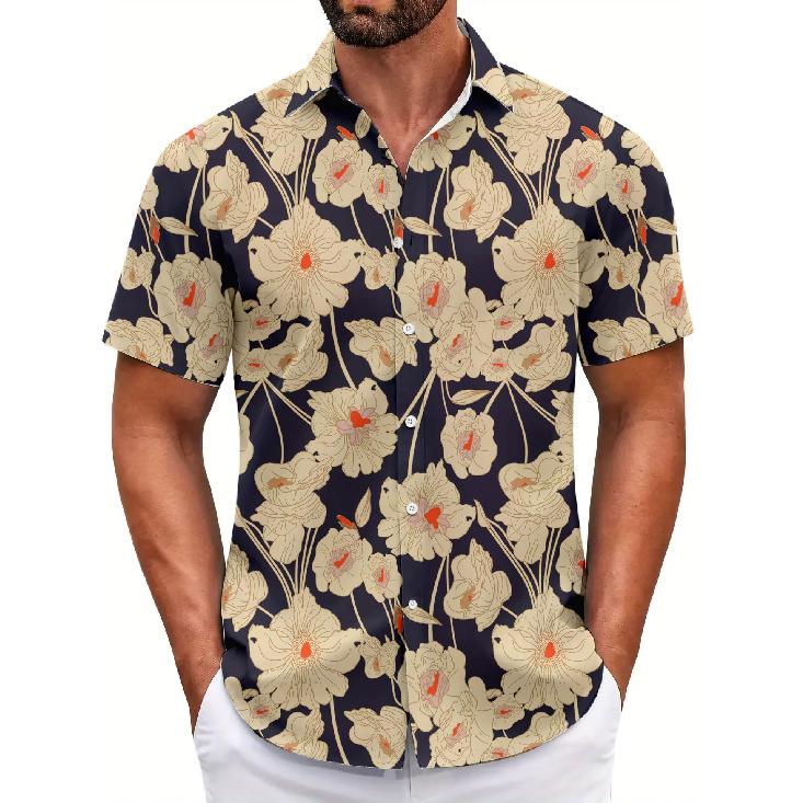 2026 Summer Hawaiian Floral Shirt for Men, Beach Short-Sleeve Floral Shirt for Men and Women