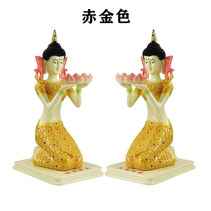 

2 шт смолы Дуньхуанская богиня масло лампа держатель фея лампа бытовой лотос подсвечник Будда передняя лампа пара