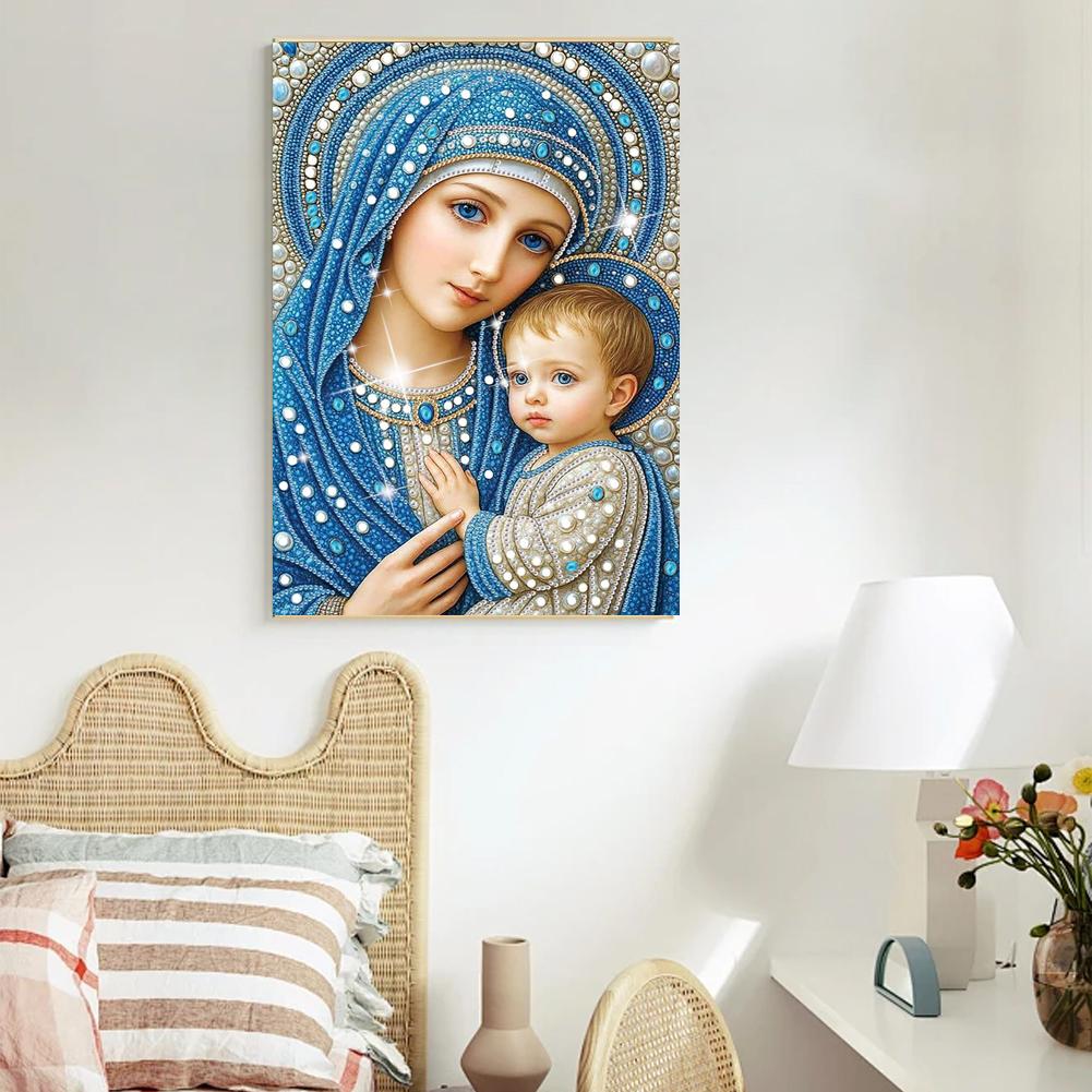 Virgin Mary Partial DIY 5D Special Shaped Drill Gem Art for Adults/Beginners Home Decor Diamond Art Painting C9C4