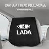 Car Logo Seat Headrest Cover Suede Perforated Pillowcase Pad For Lada Vesta Granta Largus Vaz Samara Vesta Niva 4X4 2110  ZZ3