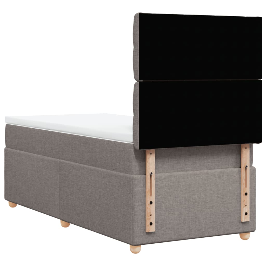Box Spring Bed with Mattress Taupe 80 x 200 cm Fabric