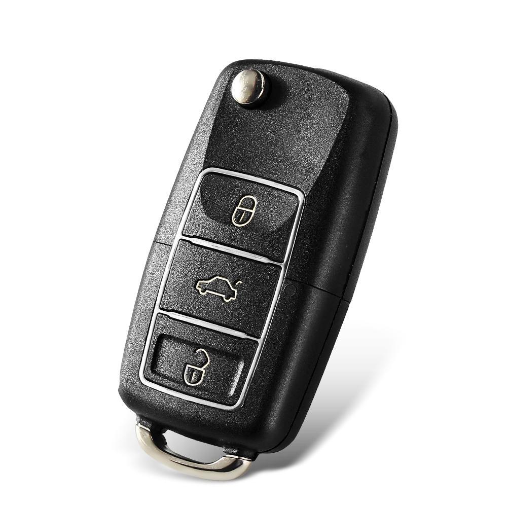 3 Button Flip Folding Key Shell Case For Volkswagen Vw Golf Passat Beetle Polo Bora Replacement Fob Car Key Cover