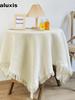 Tablecloth Cotton Linen Fringe Internet Celebrity Photo Backdrop Round Table Decoration Fabric Tea Table Cover Dining Table Cloth