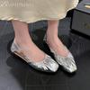 Fashion Summer New Women Sandals Square Toe Party Shoes 2025 Designer Dress Woman Loafers Shoes Fashion Luxury Hollow Zapatillas Mujer
