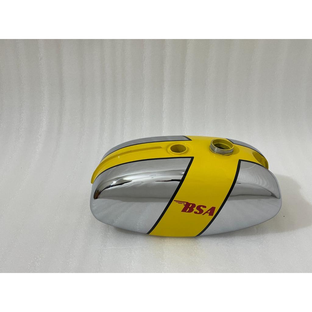BSA B25 B50 TR25 1971-73 D355 Chrome & Yellow Painted Petrol Fuel Tank |Fit For