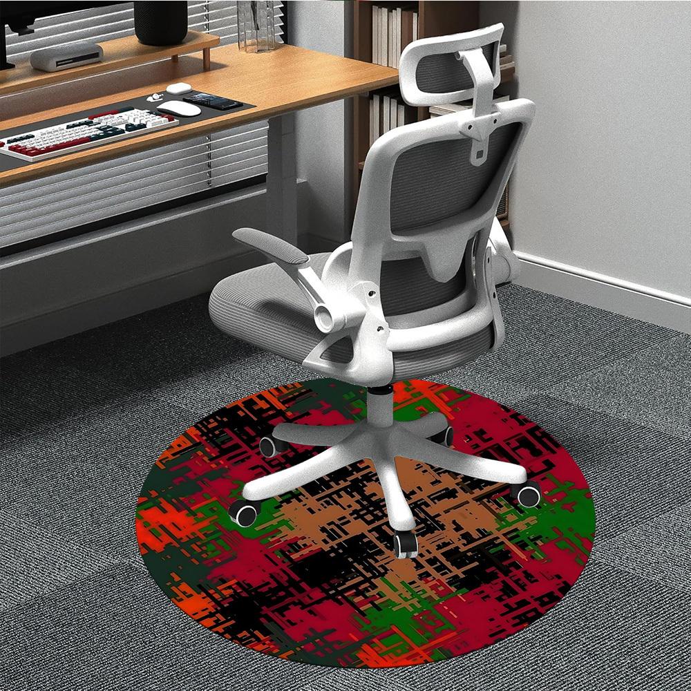 

1pc Abstract Pattern Chair Carpet for Office, Non-slip, Soft and Durable Office Rug, Perfect for Office yy260131005 80cm by 80cm