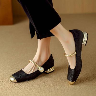 Fashion Elegant Mary Jane High Heels Women's Shoes Spring Summer New Style Luxury Soft Evening Wind Dress French Style Boots