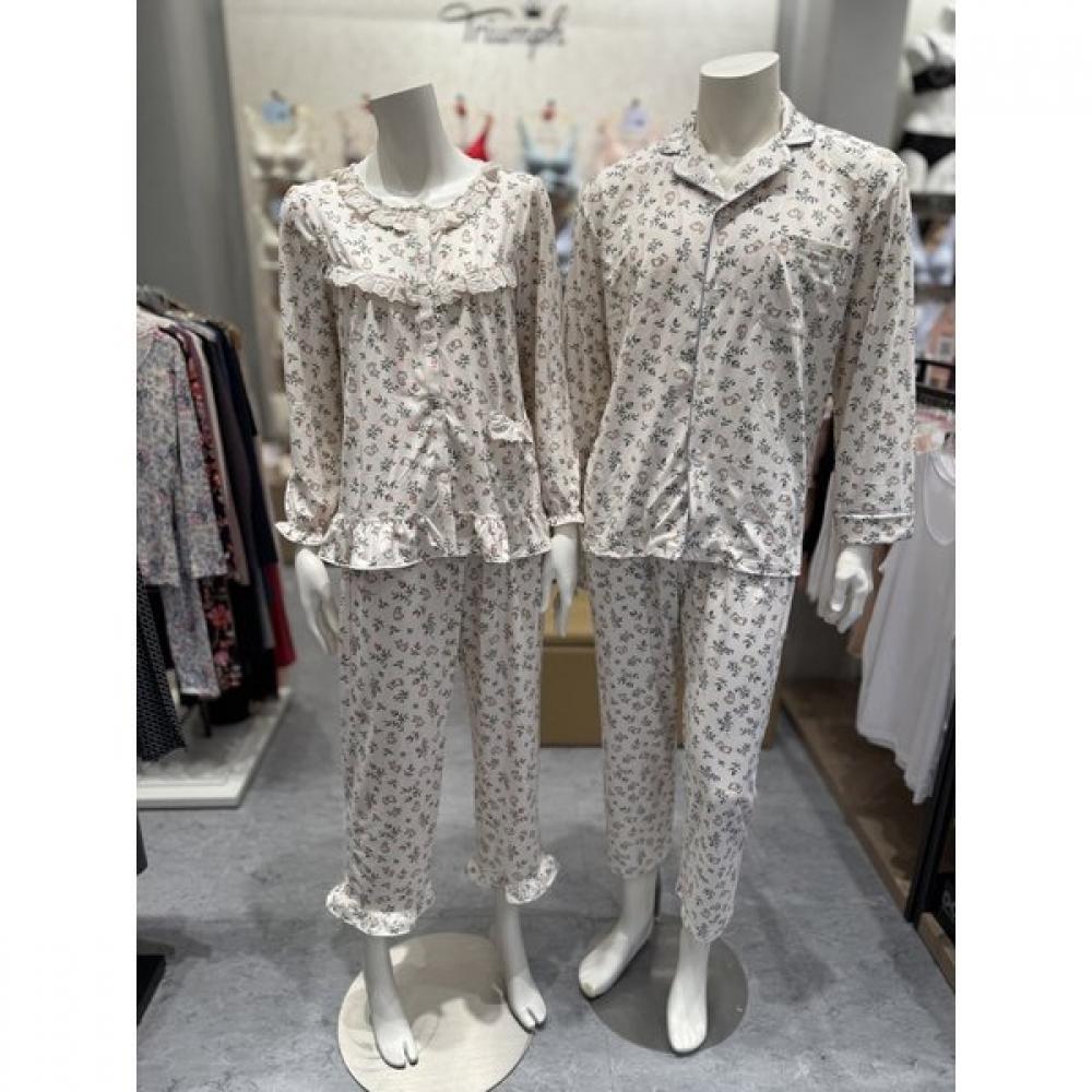 Triumph Couple Coat And Rabbit Long Sleeve Pajama Set Tempj721tewpj721crm 85/95