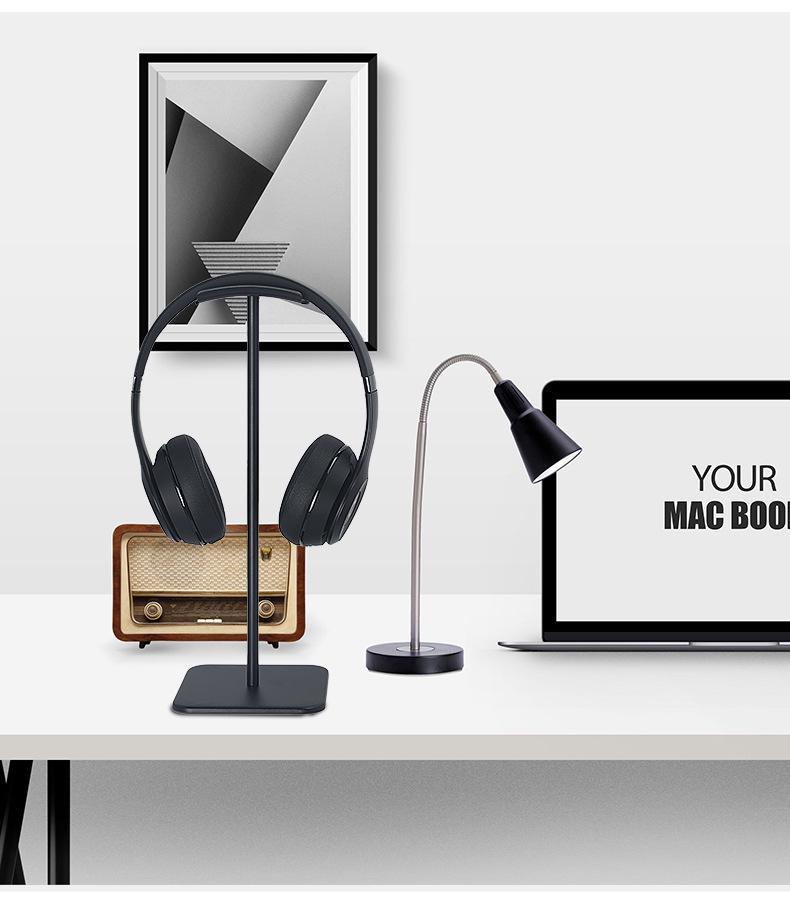 Aluminum Alloy Over-Ear Headphone Stand & Universal Hook