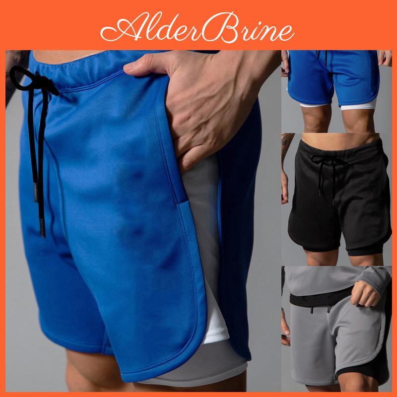 Men's Athletic Sports Gym Shorts With Drawstring And Hidden Pockets For Summer