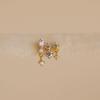 3pcs Set Exquisite Trend Gold Color Stainless Steel Irregular Geometry Rhombus Inlay Zircon Stud Earrings for Women Jewelry Sets