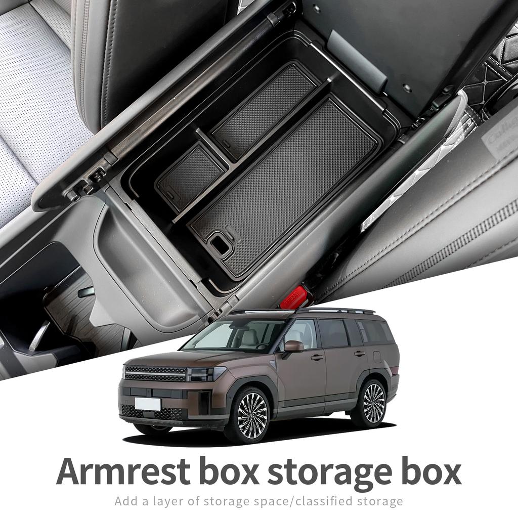 Für Hyundai Santa Fe 2025 2025 Auto Zentrale Armlehne Storage Box Center Console Organizer Fach Zubehör Aufräumen
