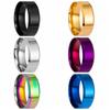 Men's 8mm Double Beveled Polished Wedding Ring - Popular Cross-Border Design