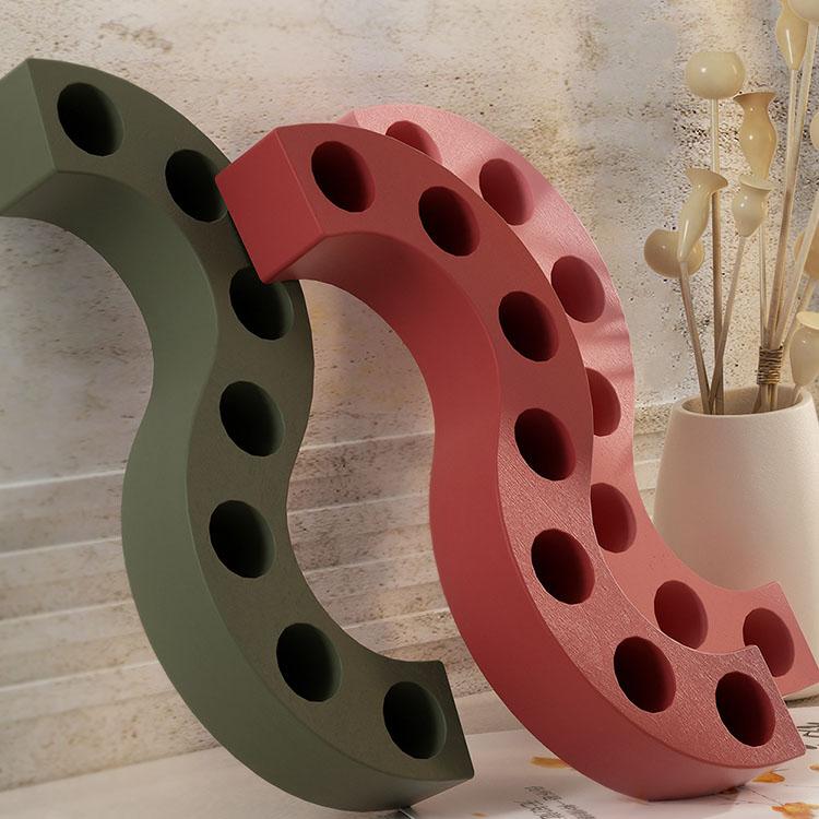 YS DIY Porous S-Shaped Candle Holder Silicone Mold Handmade Plaster Pendant Candlestick Holder Drops Glue Mould Home Decoration