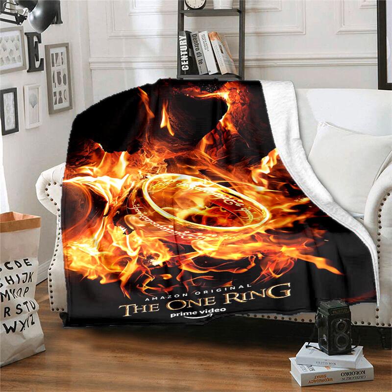 1pc The One Ring Fire Amazon Prime Video Cartoon Blanket,Portable Throw for Travel & Camping, All Season Cozy Blanket,Ideal Gift