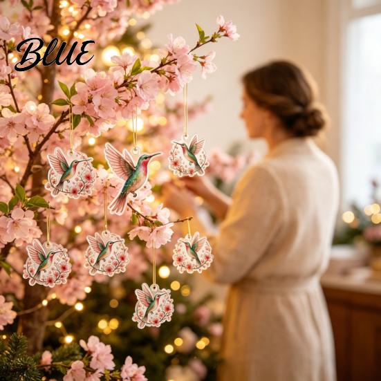 Hummingbird Advent Calendar Ornaments 2D 24 Days Christmas Calendar Cherry Blossom Countdown with Acrylic Hanging