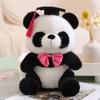 25cm Kawaii Doctor Panda Plush Toys Kawaii Panda Bears with Doctorial Hat Plushie Doll Stuffed Animal Toy Kids Graduation Gift