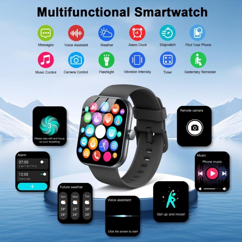 1.96Inch Touchable Screen Smartwatch with Customizable Watch Faces and Long Service Life for Indoor and Outdoor Use