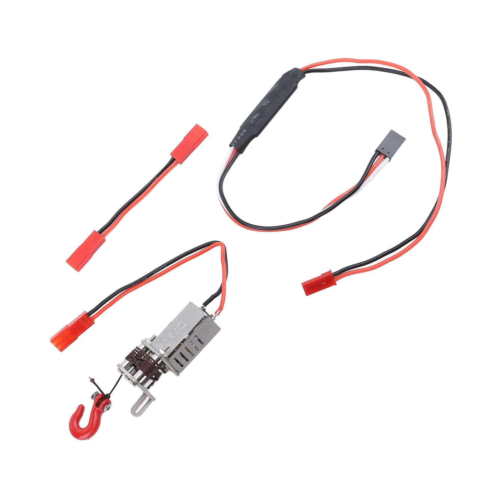 

RC Car Metal Winch Replacement Aluminum Alloy and Iron Simulated RC Car Electric Winch Set for WPL for MN 1/12 1/14 1/16 RC Crawler